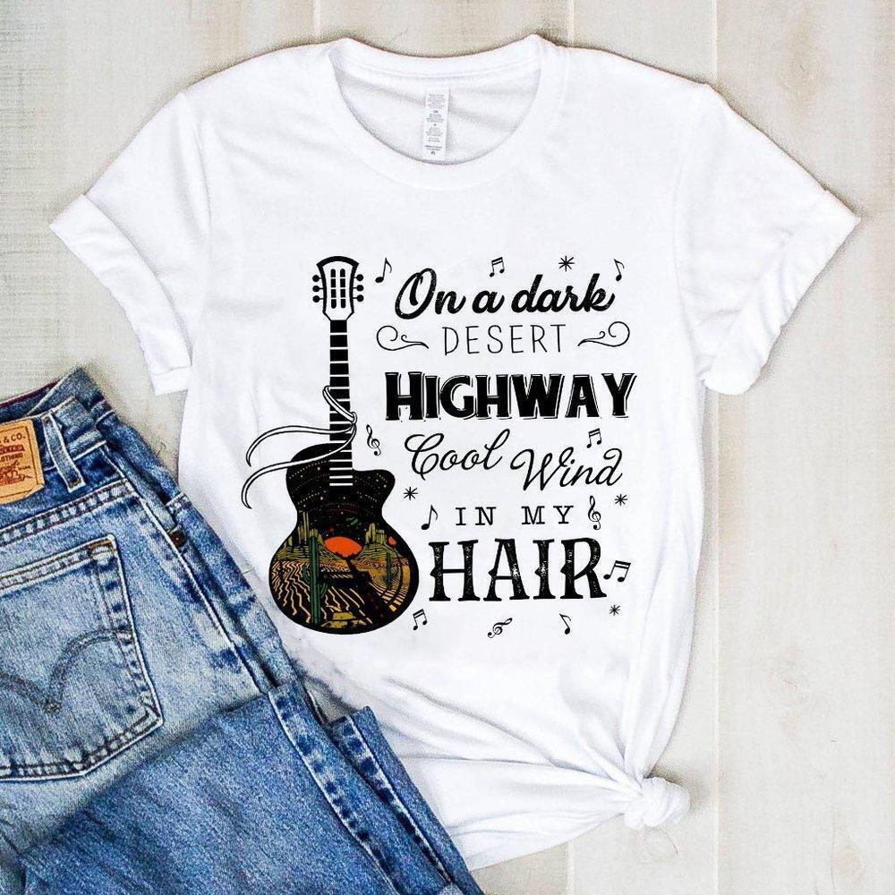 Guitar On The Dark Highway Hippie Shirt